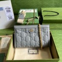 Gucci GG Matelasse leather shoulder bag 702200 Dusty grey HY25046Gp37