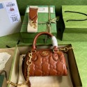 Gucci GG Matelasse leather top handle bag 702251 Light brown HY26630Mn81