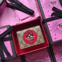 Gucci GG Supreme card case with Bosco patch 506277 red HY7366VF54