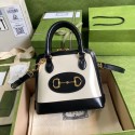 Gucci Horsebit 1955 mini top handle bag 640716 black&white HY3582yk28