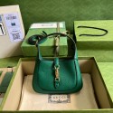 Gucci Jackie 1961 mini natural grain leather hobo bag 637091 Emerald green HY21993AM45