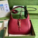 Gucci Jackie 1961 mini natural grain leather hobo bag 637091 red HY17319LG44