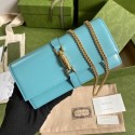 Gucci Jackie 1961 ostrich chain wallet 652681 sky blue HY6191TP23