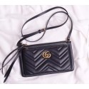 Gucci Laminated leather small shoulder bag 453878 black HY869MO84