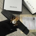 Gucci leather belt 499638 black HY18571Va47
