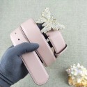 Gucci leather belt with butterfly 499553 pink HY18891EW67