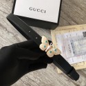 Gucci leather belt with butterfly A409418 Black HY17416JD63