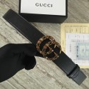 Gucci Leather belt with crystal Double G buckle 480199 black HY10106NP24