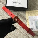 Gucci Leather belt with crystal Double G buckle G22555 red HY16711tL32
