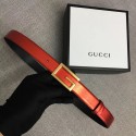 Gucci Leather belt with G buckle 523305 red HY16087Ym74