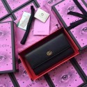 Gucci Leather Continental Wallet 456116 Black HY14590vK93