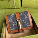 Gucci Leather french flap wallet 645536 blue HY4630Ag46