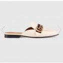 Gucci Leather Slippers And Mules For Women GG30214 White HY4696pB23