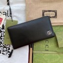 Gucci Leather zip around wallet 428736 black HY16001OG45