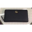 Gucci Leather Zip Around Wallet 456117 Black HY19340Jz48