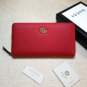 Gucci Leather Zip Around Wallet 456117 Red HY10245KX51
