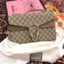 Gucci Medium Dionysus GG Canvas Shoulder Bag 400249 Taupe HY11831Af99