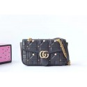 Gucci Now Marmont Mmatelasse Shoulder Bag 443497 Black HY19410Wi77
