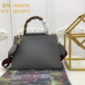 Gucci Nymphaea Leather Top Handle Bag 459076 Grey HY7682su78