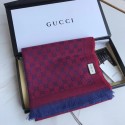 Gucci OBLIQUE STOLE IN WOOL AND CASHMERE GG55620 rose&blue HY3459Rc99