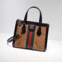 Gucci Ophidia small GG tote bag 547551 brown suede HY3531CC86