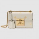 Gucci Padlock Bee Star small shoulder bag 432182 White HY3095rf73