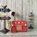 Gucci Padlock Calfskin Leather Shoulder Bag 432182 Red HY24806TP23