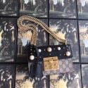 Gucci Padlock small GG Pearl shoulder bag A409487 black HY12658dN21