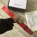 Gucci Queen Margaret leather belt 499637 red HY19mV18