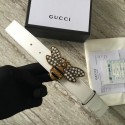 Gucci Queen Margaret leather belt 499637 white HY372Zw99