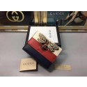 Gucci Queen Margaret Leather Card Case 476072 White&Red&Black HY24196qM91