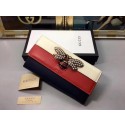 Gucci Queen Margaret Leather Continental Wallet 476064 White&Red&Black HY20079Yv36
