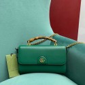 Gucci Small top handle bag with Bamboo 675794 green HY26519Yo25