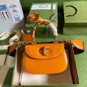 Gucci Small top handle bag with Bamboo 675797 yellow HY20172Il41