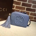 Gucci Soho Metallic Leather Disco Bag 308364 Blue HY26928ta99
