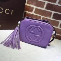 Gucci Soho Metallic Leather Disco Bag 308364 Purple HY20125Lp50