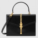 Gucci Sylvie 1969 small top handle bag 602781 black HY1180hc46