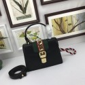 Gucci Sylvie Lather mini Bag 470270 Black HY6744Rc99
