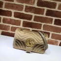 Gucci Velvet GG Shoulder Bag 446744 Khaki HY11365Lp50