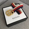 Gucci Web elastic belt with torchon Double G buckle 524101 red&white&blue HY10918Nw52