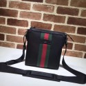 Gucci Web GG Supreme Flat Messenger Bag 471454 Black HY12330Zr53