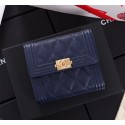 High Imitation Chanel Calfskin Leather & Gold-Tone Metal A80734 blue HY9802bg96