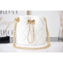 High Imitation Chanel Drawstring Bag Grained Calfskin & Gold Metal AS2859 white HY15642bg96