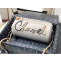 High Imitation Chanel Original Soft Leather Chain Bag & Gold-Tone Metal AS1531 grey HY21847bg96