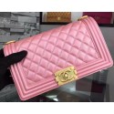 High Quality Chanel Boy Flap Shoulder Bag Pink Original Calfskin Leather A8708 Gold HY1146pR54