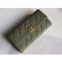 High Quality Chanel Boy Matelasse Long Wallet Calfskin Leather CHA5264 Green HY15987BH97