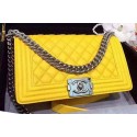 High Quality Imitation Chanel Boy Flap Shoulder Bags Deer Skin Leather A67086 Yellow HY6591Vu82