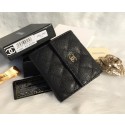 High Quality Imitation Chanel Matelasse Bi-Fold Wallet Cannage Patterns A48980 Black HY2941Vu82