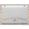 High Quality Imitation Chanel Maxi Quilted Classic Flap Bag White Cannage Pattern A58601 Silver HY7106wn47