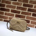High Quality Imitation Gucci GG Marmont velvet small Shoulder Bag 448065 Khaki HY4766Vu82